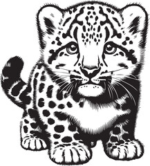 snow leopard vector