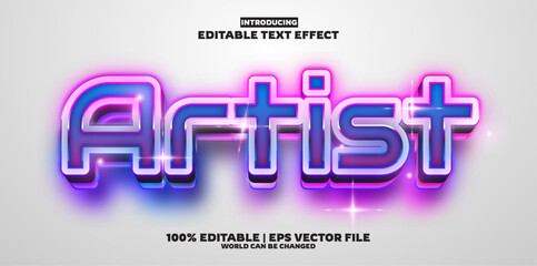 Artist new editable text effect in new modern trend style