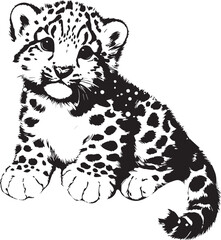 snow leopard vector