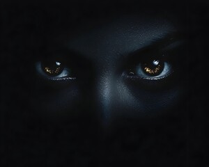 Glowing Eyes Emerging from the Darkness A Captivating Sense of Mystery and the Unseen