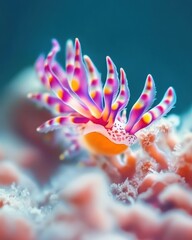 Vivid Nudibranch Macro Shot Underwater