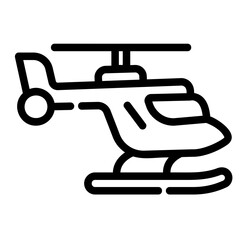 military helicopter Line Icon