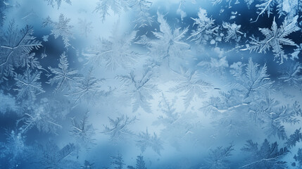 Abstract frosty pattern on glass. background texture. Winter frosted window glass