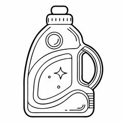 bottle of oil line art vector illustration 