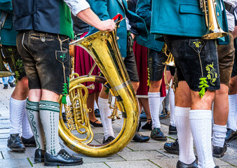 typical music instrument of a bavarian brass band