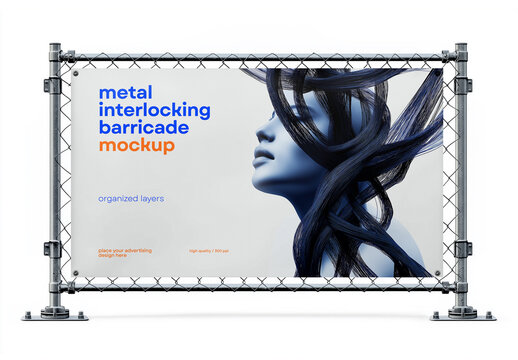 Realistic Wide Banner & Barricade Mockup &ndash; AI-Generated Design for Outdoor Advertising, Event Promotions, and Customizable Branding