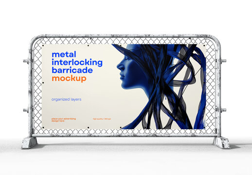 Realistic Wide Banner & Barricade Mockup &ndash; AI-Generated Design for Outdoor Advertising, Event Promotions, and Customizable Branding