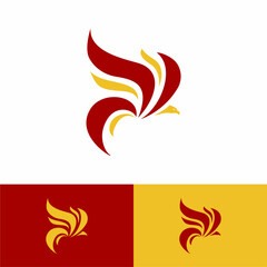 Flame and Bird Logo Design Vector