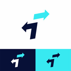 Letter S and Arrow Sign Logo Design Vector