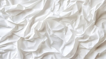 Obraz premium Textured White Crumpled Fabric Background