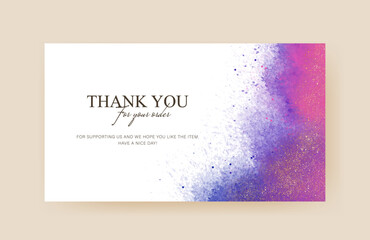 thank you card with purple watercolor design