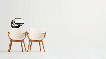 Fototapeta premium Exploring the intersection of virtual reality and minimalist design in contemporary spaces