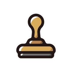 Rubber stamp outline icon for graphic design, apps and websites