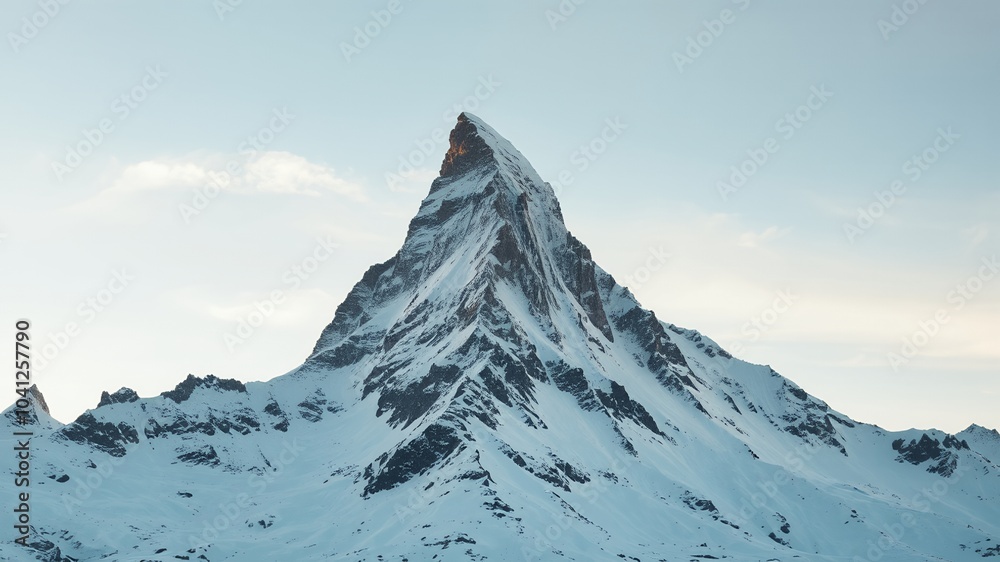 Canvas Prints A majestic snow-capped mountain peak reaches for the sky.