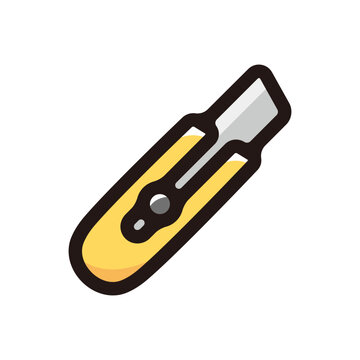 recommend clip art: Utility knife outline icon for graphic design, apps and websites