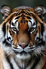 Fototapeta premium Close-up Portrait of a Tiger with Intense Gaze