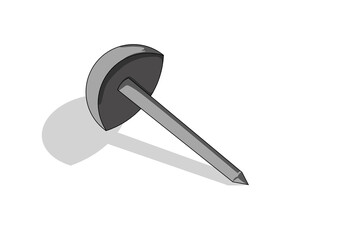 an illustration in the form of a small, round-headed nail icon isolated on a white background