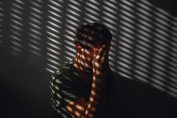 Photophobia or light sensitivity concept, intolerance to light that causes discomfort or pain.