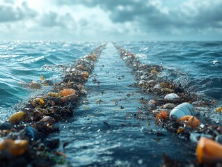 Fototapeta premium Ocean cleanup projects, promoting the removal of debris and pollution from the world's oceans