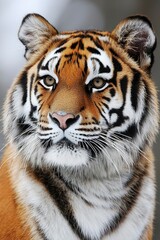 Obraz premium Close-up Portrait of a Tiger's Face with Striking Eyes and Whiskers