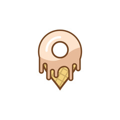 ice cream pin place logo vector