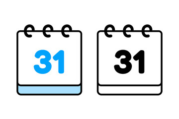 Minimalist icon calendar object cartoon, sticker flat vector