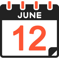 Fototapeta premium 12 June Vector Icon Design