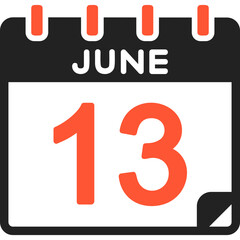 13 June Vector Icon Design