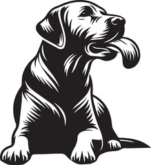 Bull dog vector in black and white