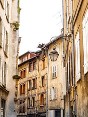 Street view of old village Limoges in France
