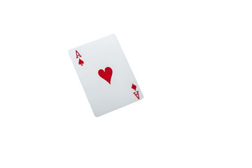 Obraz premium Playing card with heart symbol on white background transparent background