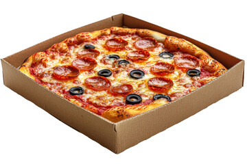 Grey Standard Square Pizza Box isolated on transparent background, png file, no background png file