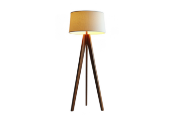 Grey Floor Lamp with stand isolated on transparent background, png file, no background png file