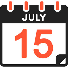 15 July Vector Icon Design