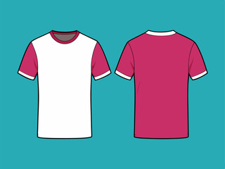 Realistic Vector TShirt Mockup Front and Back View