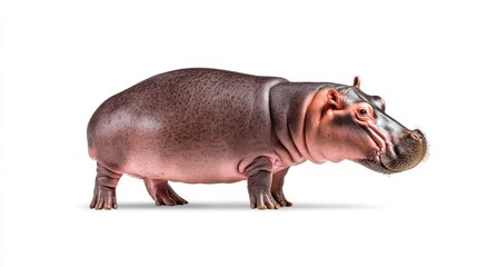 A crystal clear and realistic image of a baby hippo captured in high quality and detail for animal enthusiasts and nature lovers