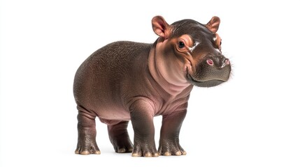 Obraz premium Captivating image of a newborn hippo showcasing its unique features and characteristics in stunning detail