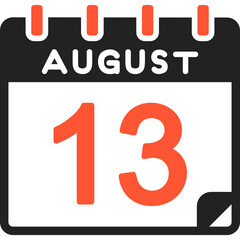 Fototapeta premium 13 August Vector Icon Design
