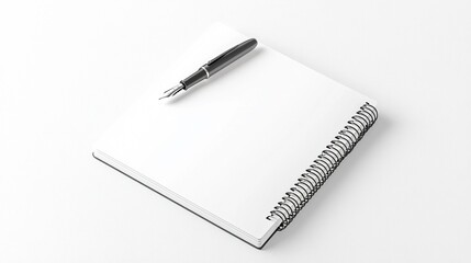 A Blank Notebook with a Fountain Pen for Creative Ideas