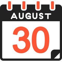 30 August Vector Icon Design