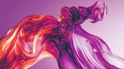 Fototapeta premium A rich and expressive purple watercolor background in ultra-wide format, featuring flowing patterns and deep, radiant hues.