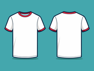 Realistic Vector TShirt Mockup Front and Back View