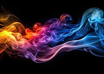 Obraz premium Explore the captivating interplay of glow and smoke waves in silhouette photography, creating stunning artistic backgrounds and unique designs that inspire creativity and imagination.