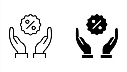 Discount icon set. Discount tags sign on white background