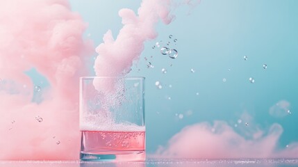 A laboratory experiment showcasing a chemical reaction, with liquids changing color and producing bubbles, highlighting the dynamic nature of chemical processes.