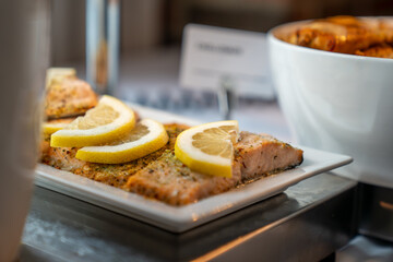 A tasty cuisine with a norwegian salmon