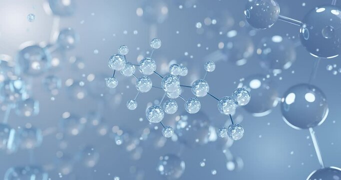 D-Galacturonic acid, rotating 3D model of sugar acid, seamless looped video