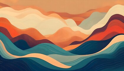 Fototapeta premium a colorful sunset in the retro color background