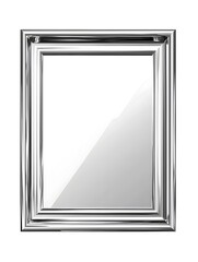 Sleek Metallic Silver Frame Exuding Futuristic and Elegant Vibes on Isolated White Background