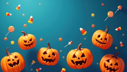 Festive Jack-o'-Lanterns and Colorful Candy: A Halloween Celebration!